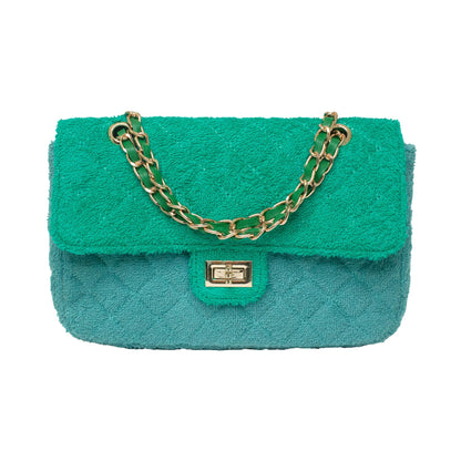 Small Shoreline Flap by BEACH HAUS in two-tone green, showcasing a stylish, casual accessory with a flap design.