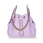 Medium Bayshore Bucket by BEACH HAUS in lilac color with a metal handle and beach-themed design on the surface.