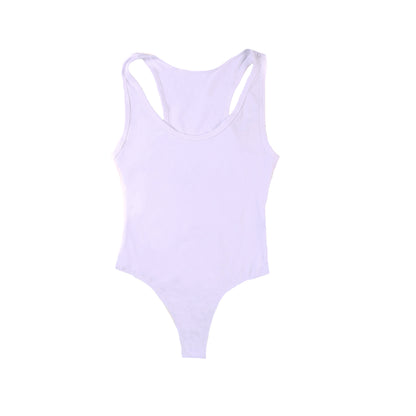 Women's black bodysuit by POS Wholesale, closeout style, featuring a fitted design and scoop neckline.