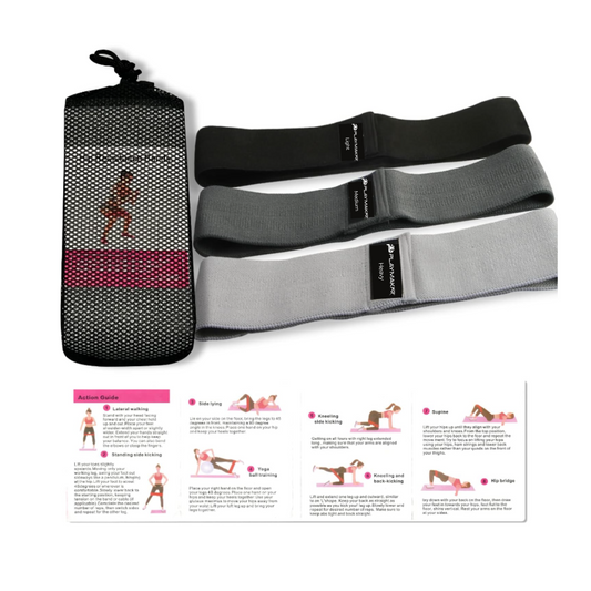 Set of iReliev premium resistance bands with handles and ankle straps for versatile strength training and physical therapy exercises.