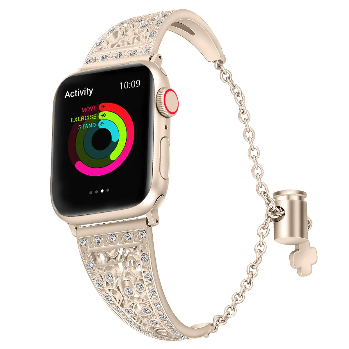 Metal Diamond-Studded Adjustable Band for Apple Watch