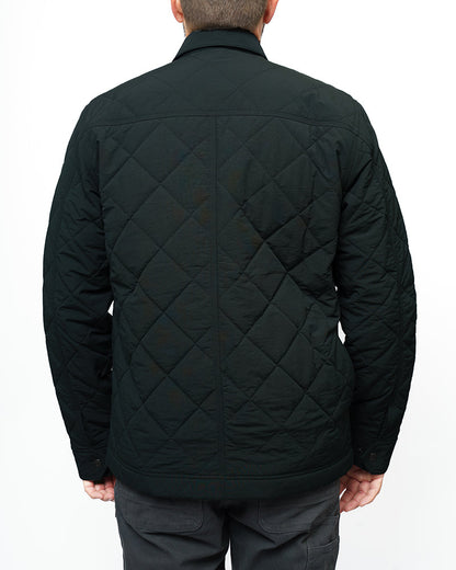 Off The Grid Surplus Ignite quilted jacket in vintage black, showcasing its stylish quilted design and classic jacket silhouette.