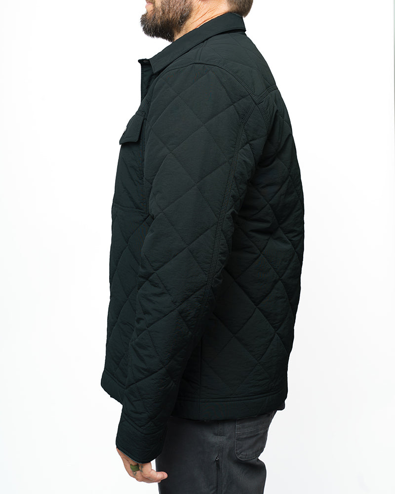 Vintage black Ignite quilted jacket by Off The Grid Surplus, featuring a stylish quilted design and insulated fabric.