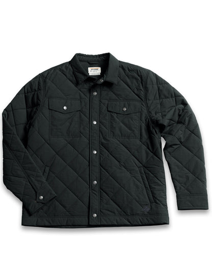 Vintage black Ignite quilted jacket by Off The Grid Surplus, featuring a stylish quilted design and lightweight warmth.