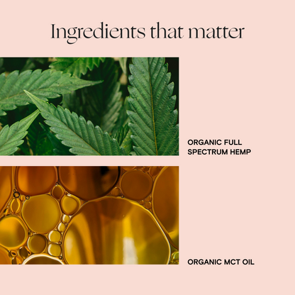 Foria Daily Blend oils and tinctures ingredients, showing a variety of natural plant extracts and herbal components.
