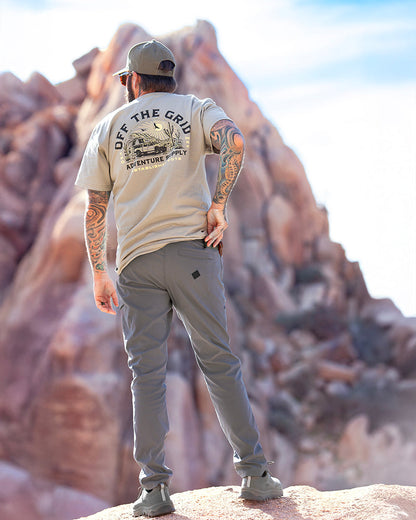 Off The Grid Surplus Lancer Taper Fit Pants in Iron Gate color, showcasing slim fit design and durable fabric.