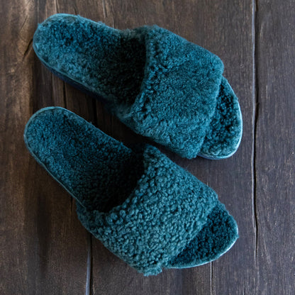 Fleks San Ysidro Slide in Jade color, showcasing stylish jade green slide sandal with open toe and comfortable design.