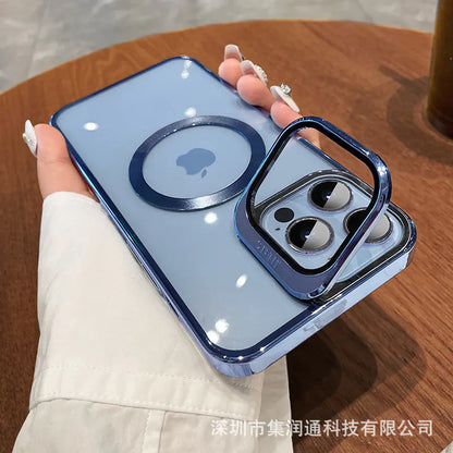 Magnetic Hard Case with Stand for iPhone 15 Pro Max