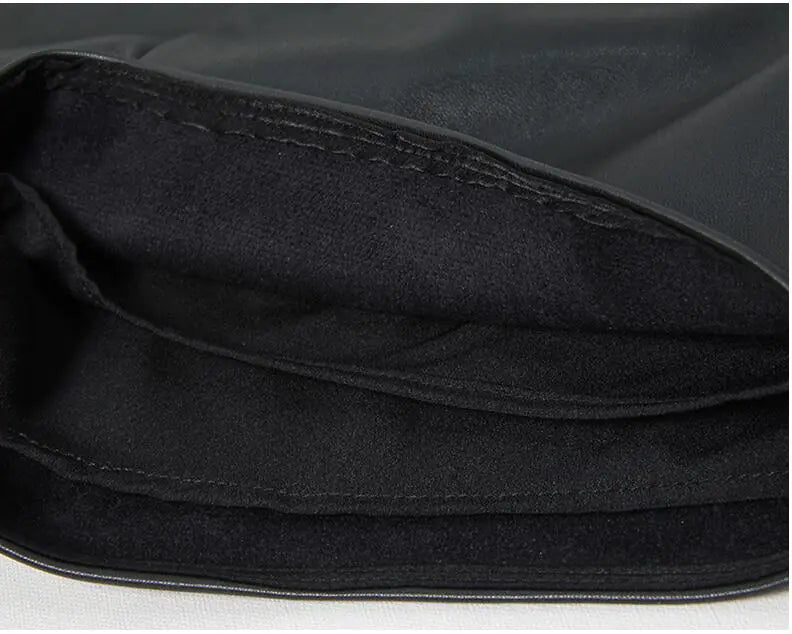 High-Waisted A-Line Loose Fit Wide-Leg Leather Pants