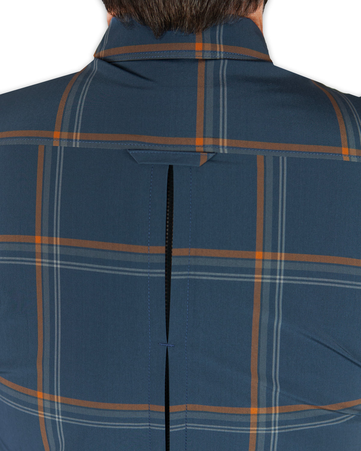 Short sleeve Jack Knife SS shirt in dark gray blue by Off The Grid Surplus, shown hanging on a wooden hanger.