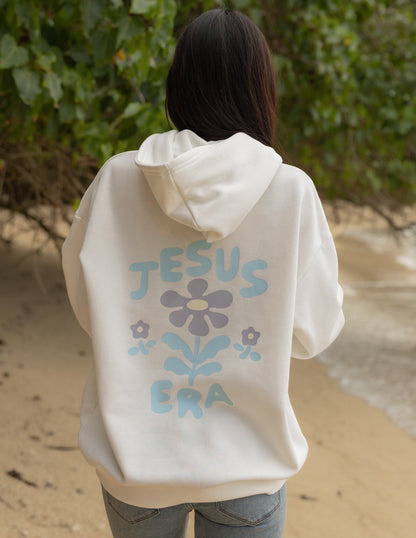 Unisex hoodie by Elevated Faith featuring Jesus Era design, with a comfortable fit and detailed religious artwork on front.
