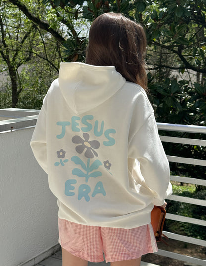 Unisex Jesus Era hoodie by Elevated Faith featuring a religious graphic design on soft fabric.
