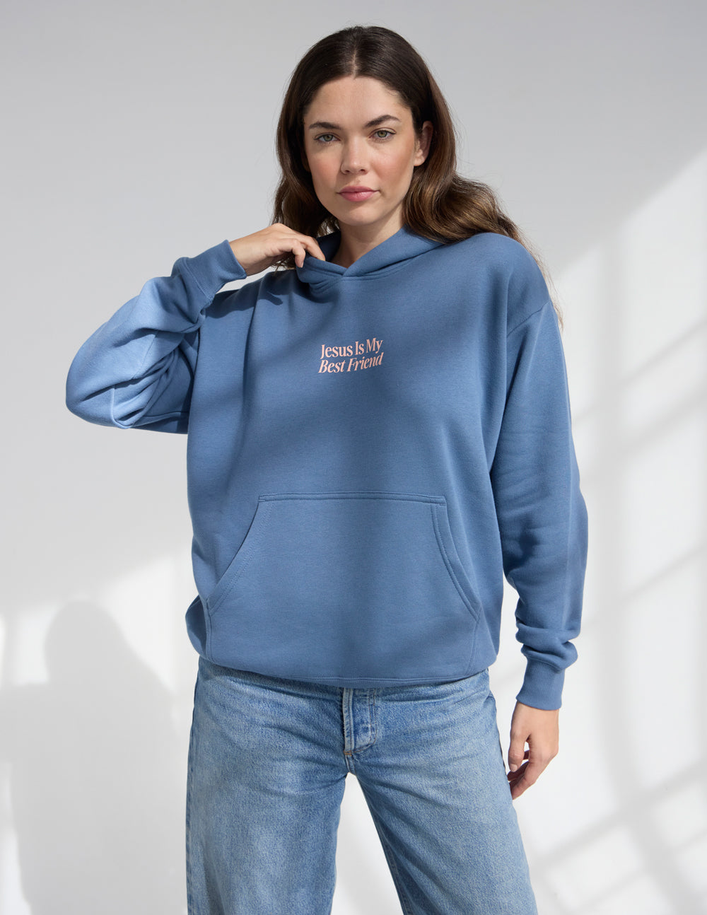 Unisex hoodie by Elevated Faith with "Jesus Is My Best Friend" graphic, featuring a comfortable fit and casual style.