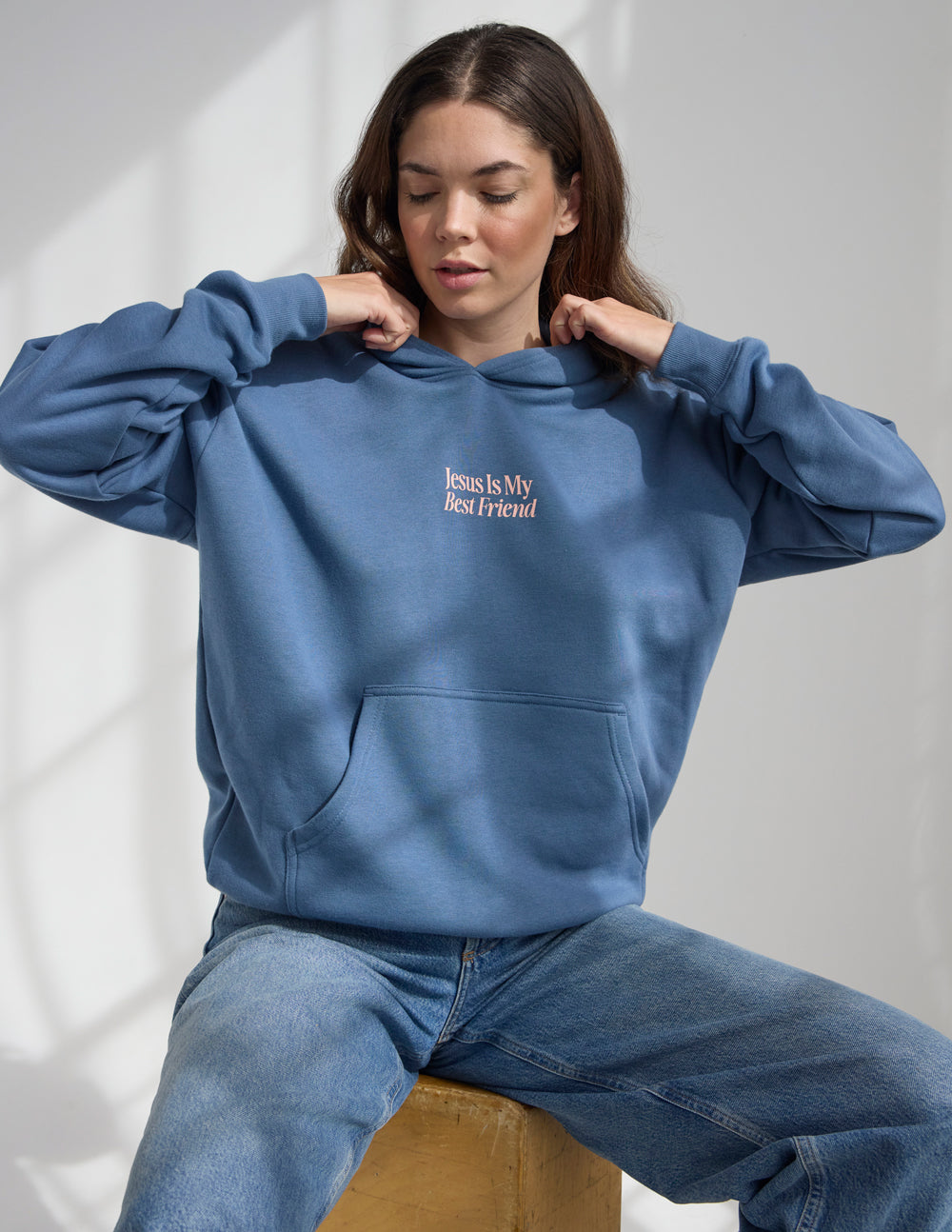 Unisex hoodie with "Jesus Is My Best Friend" print by Elevated Faith, featuring a comfortable fit and casual style.