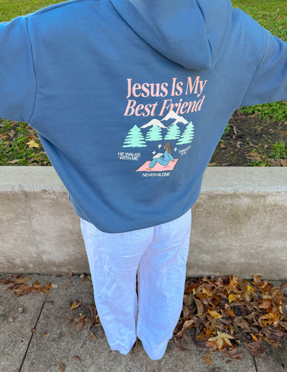 Unisex hoodie with Jesus Is My Best Friend design by Elevated Faith, featuring a comfortable fit and Christian-themed graphic.