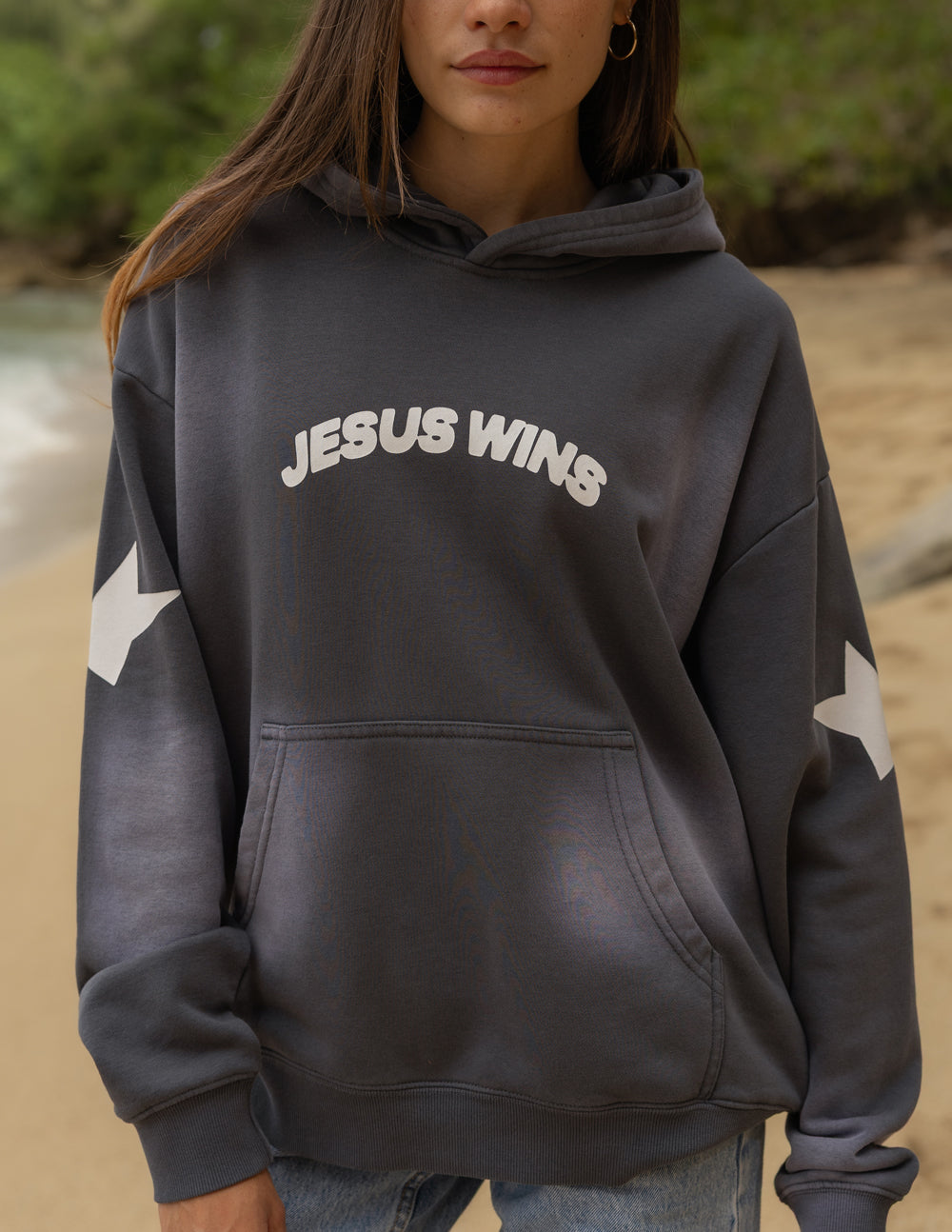 Unisex Jesus Wins hoodie by Elevated Faith, featuring a comfortable fit and Christian-inspired design in a casual style.