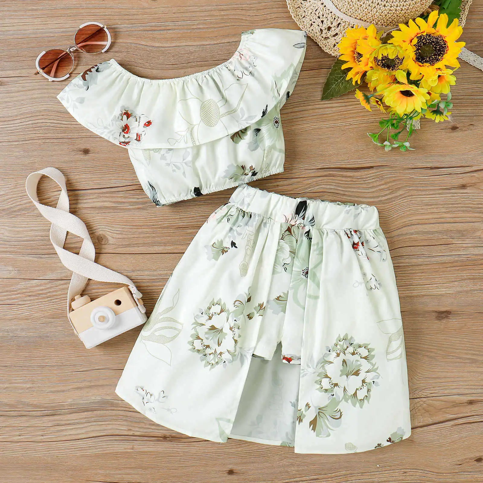 Pearl Button Summer Blouse with Bubble Sleeves