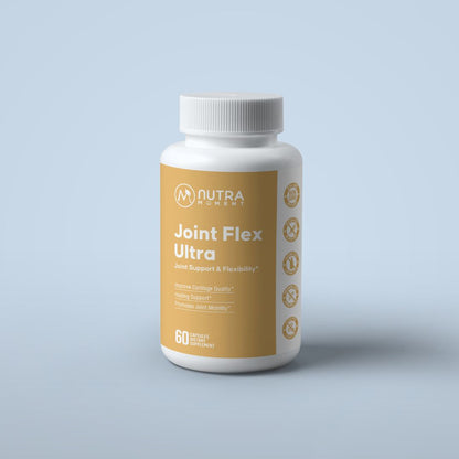 Nutra Moment Joint Flex Ultra supplement bottle with label, showcasing health and beauty joint support product.