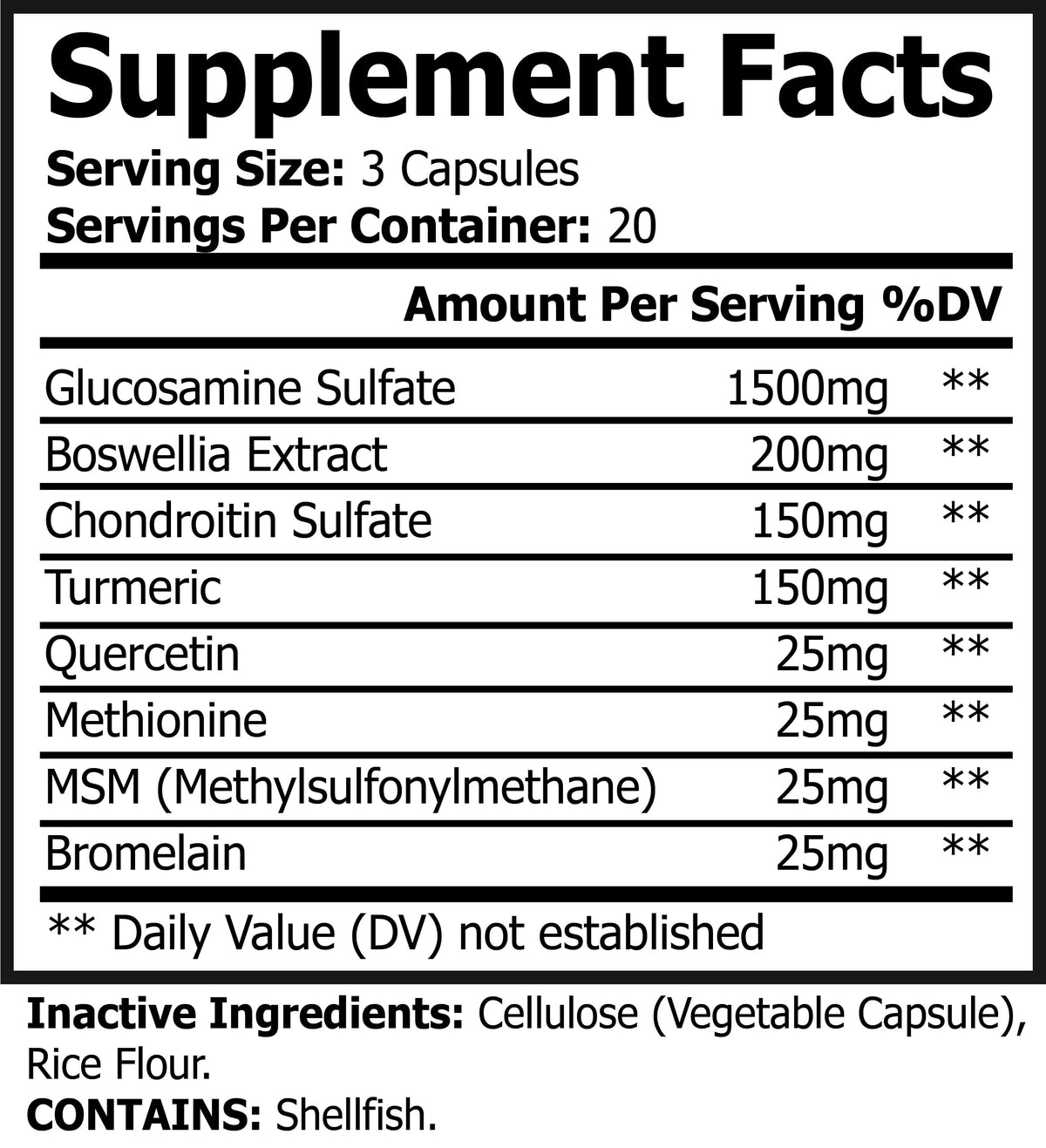 Nutra Moment Joint Flex Ultra supplement facts label showing ingredients and nutritional information for joint health support.
