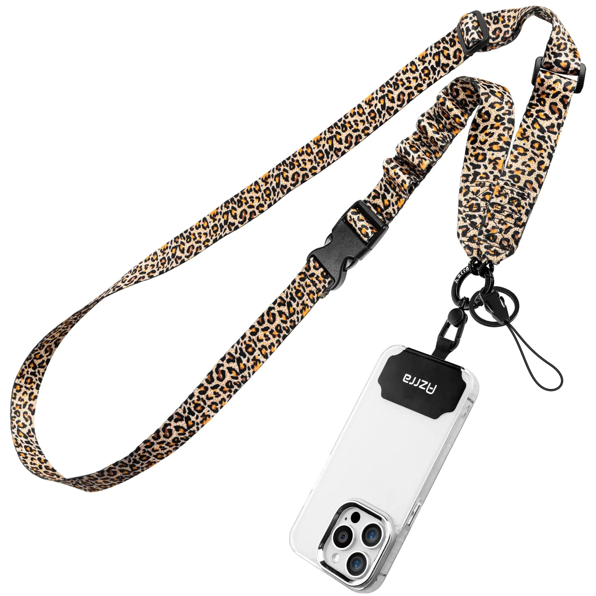 Azrra Adjustable Crossbody Phone Lanyard: Universal Crossbody Phone Strap Adjustable Cell Phone Lanyard for iPhone Samsung (Leopard Pattern)