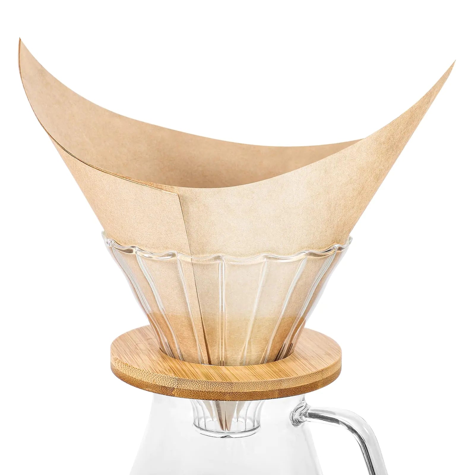 Pre-folded Pour Over Coffee Filter for Drip Coffee Maker60 Pcs Natural Unbleached Square Disposable Coffee Bonded Filter Papers for Pour Over Coffee Maker