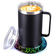 Smart Coffee Cup Warmer & Mug SetElectric Heated Coffee Mug with 10Hrs Auto Shut OffSelf Heating Coffee Mug for Desk (17oz-Black)