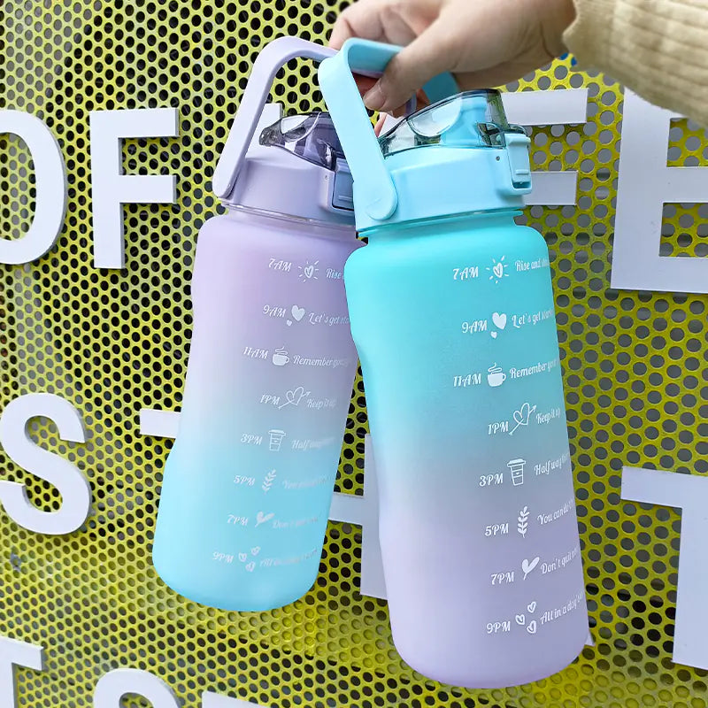 Inspirational Sports Water Bottle with Stickers, Portable