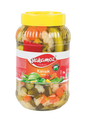 Glass jar of S101 Yakamoz Mixed Pickles, 3000g, with colorful assorted vegetables visible inside the jar.