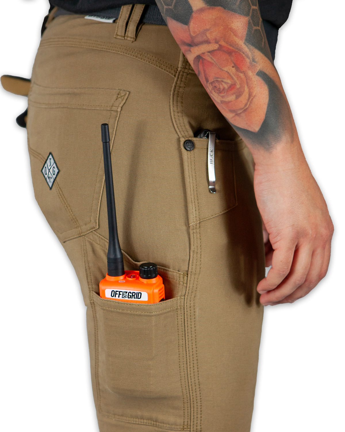 Kestral women's pants in coyote color from Off The Grid Surplus, featuring durable fabric and a comfortable fit.