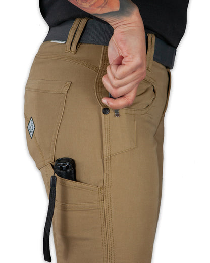 Kestral women's coyote-colored pants from Off The Grid Surplus, casual women's pants with a relaxed fit and practical design.