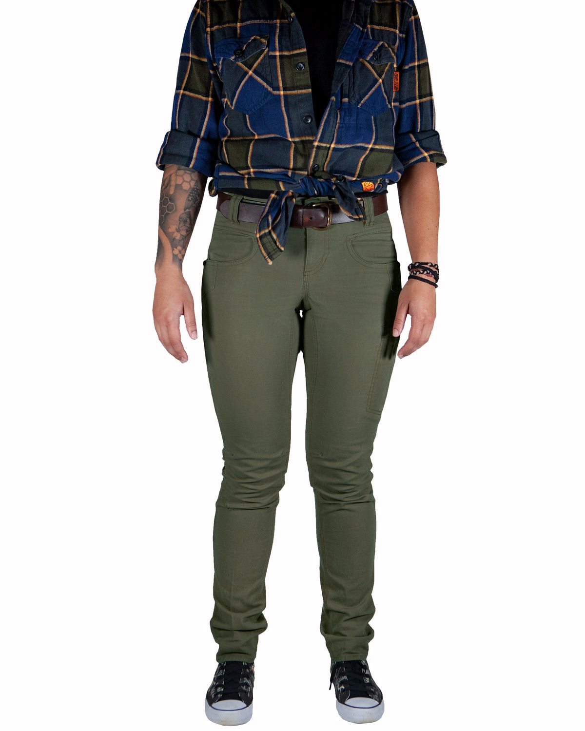 Dark olive Kestral women's pants by Off The Grid Surplus, featuring a comfortable fit and casual style in the product image.
