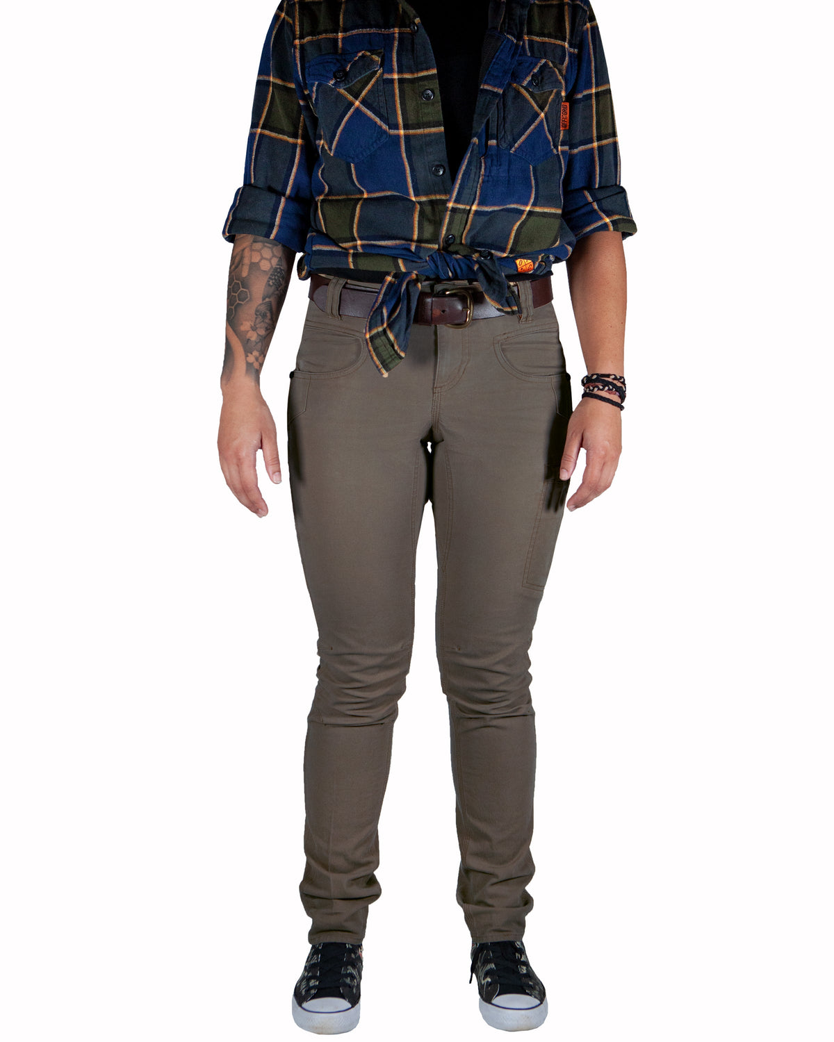 Kestral Women's Deadwood Pants in brown, casual style, with front pockets and relaxed fit, by Off The Grid Surplus.