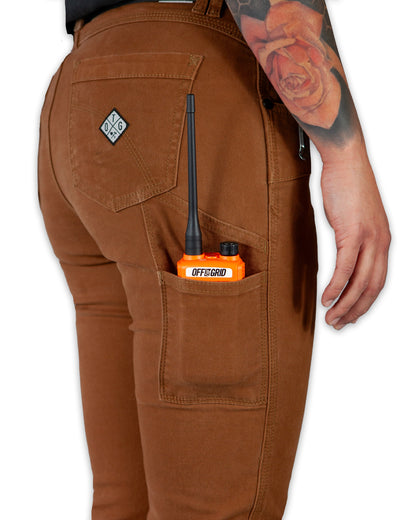 Kestral Women's Tobacco Pant by Off The Grid Surplus, casual women’s pants with a relaxed fit and earthy tobacco color.