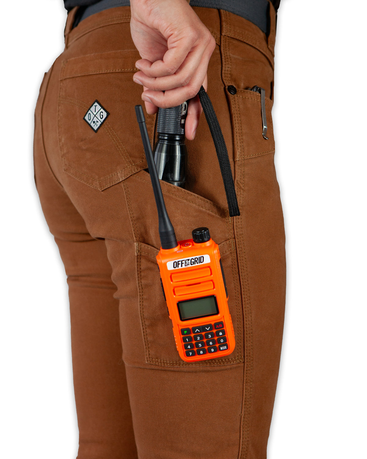 Kestral women's tobacco-colored pants from Off The Grid Surplus featuring a relaxed fit and durable fabric.