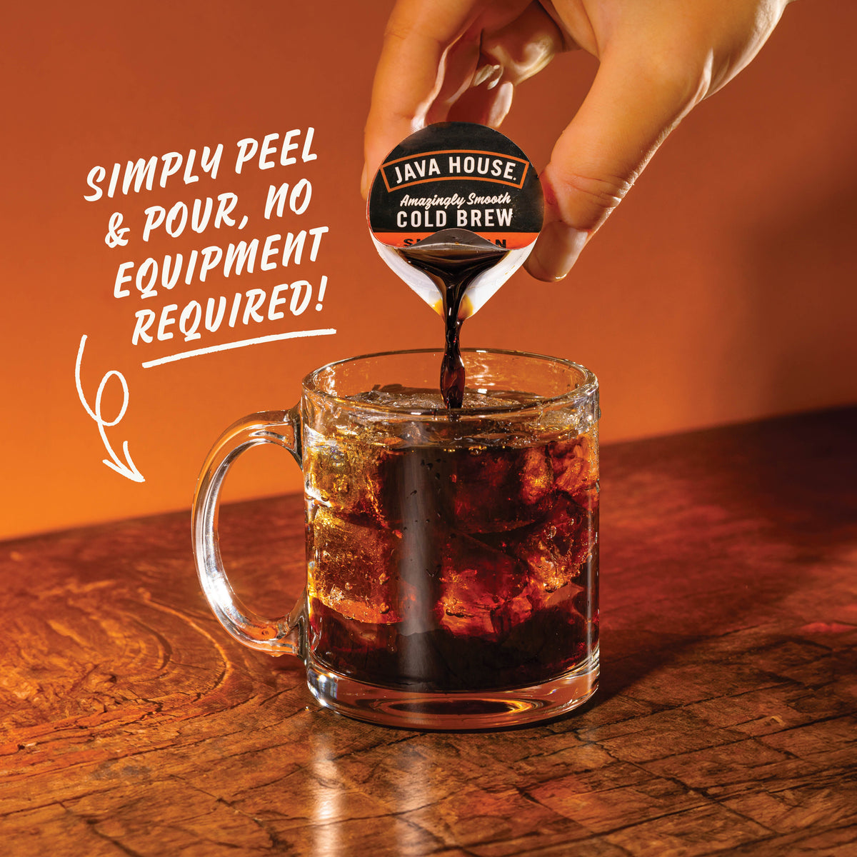 Java House Sumatran Cold Brew Coffee Pods in packaging, showcasing rich coffee pods for making cold brew at home.