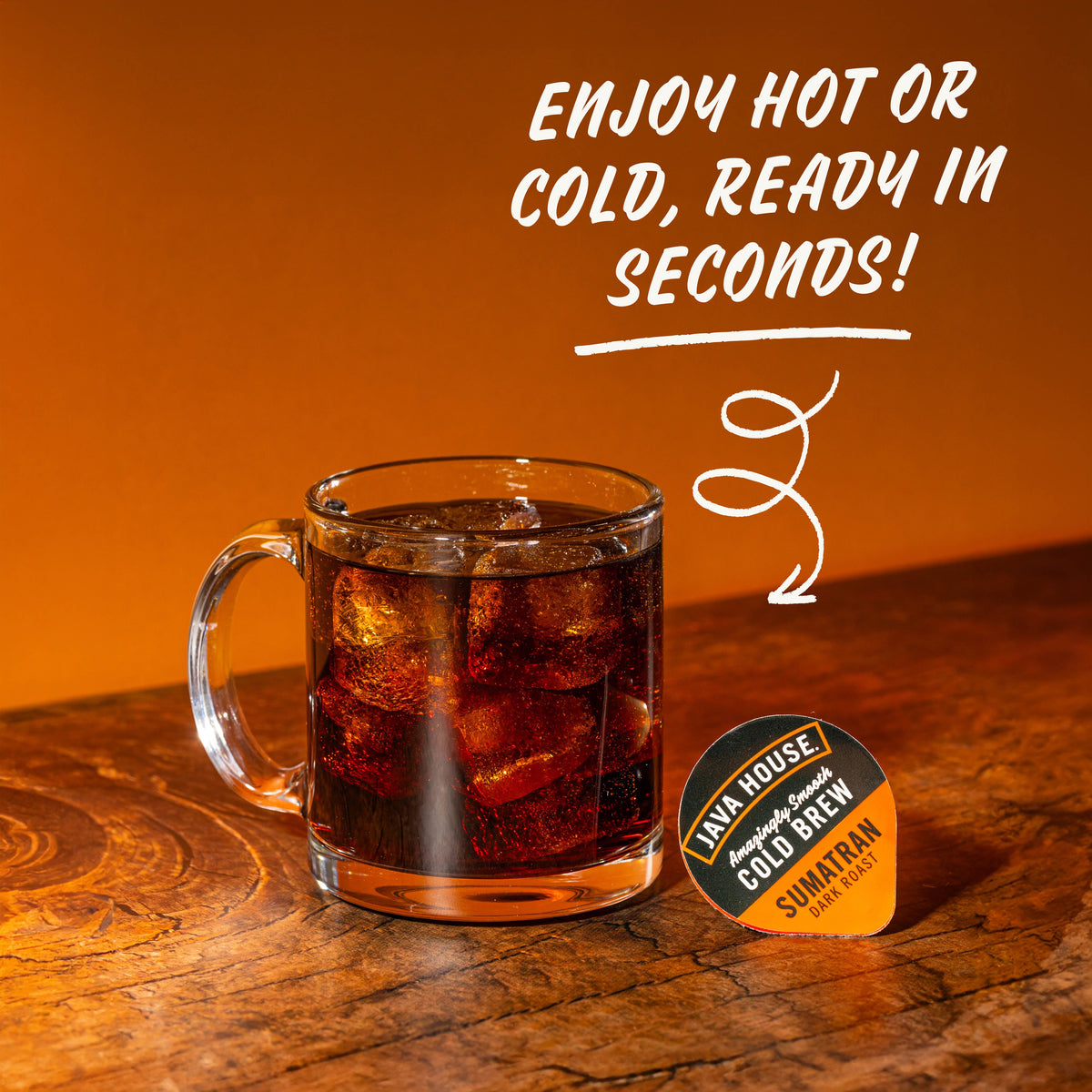 Java House Cold Brew Coffee Pods in Sumatran flavor, showcasing the sleek packaging and coffee pods on a neutral background.