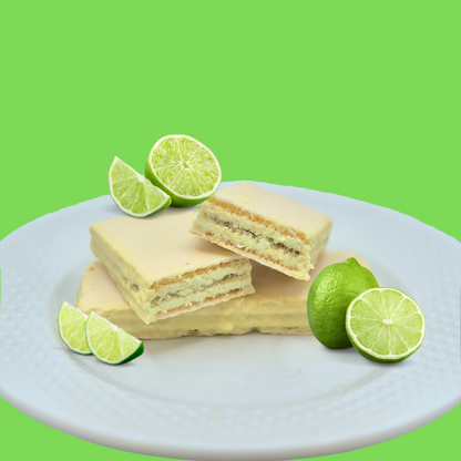 AmBari Nutrition PROTIDIET Key Lime Pie wafer bar showing a crispy wafer layered with lime-flavored filling