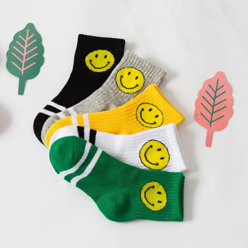 Cartoon Striped Combed Cotton Socks for Kids (0-12 yrs)