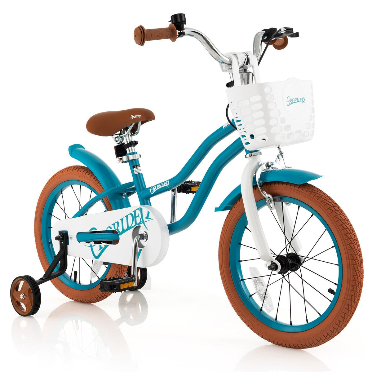 16-inch GBruno kids bike with training wheels and front handbrake, toddler adjustable bicycle for young children.