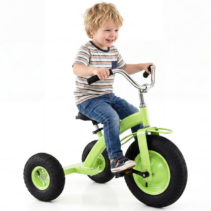 Kids bike with carbon steel frame and 15-inch inflatable tires, designed for young riders, in a vibrant blue color.