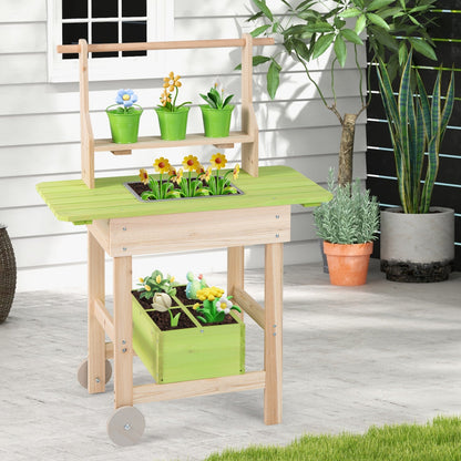 Kids mud kitchen with removable pots and planting trough, outdoor play kitchen by GBruno Store, ideal for imaginative outdoor fun.