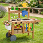 Kids mud kitchen play set with water tank, sink, and 15 accessories for outdoor imaginative play by GBruno Store.