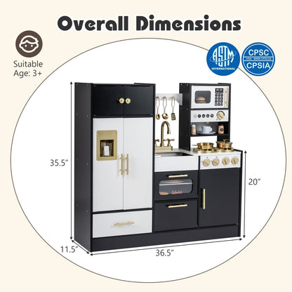 Kids play kitchen with realistic lights and sounds, featuring stove, oven, and countertop for imaginative play by GBruno Store