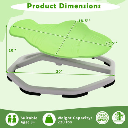 Kids sensory swivel chair with 360° spinning seat and metal base, designed for children to sit comfortably and move freely.