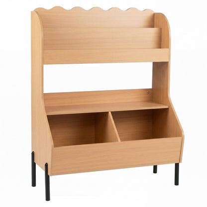Kids toy storage organizer with bookshelf and bins, GBruno Store kids storage furniture for easy toy and book organization.