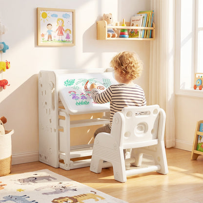 Kids furniture set by GBruno Store with a writing desk, chair, and side bookshelves, designed for children's study and play.