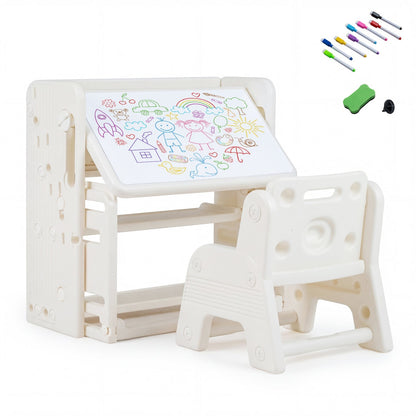 Kids furniture set with writing desk, chair, and side bookshelves by GBruno Store, featuring a colorful, child-friendly design.