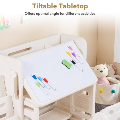Kids furniture set including a writing desk, chair, and side bookshelves, designed for children by GBruno Store.
