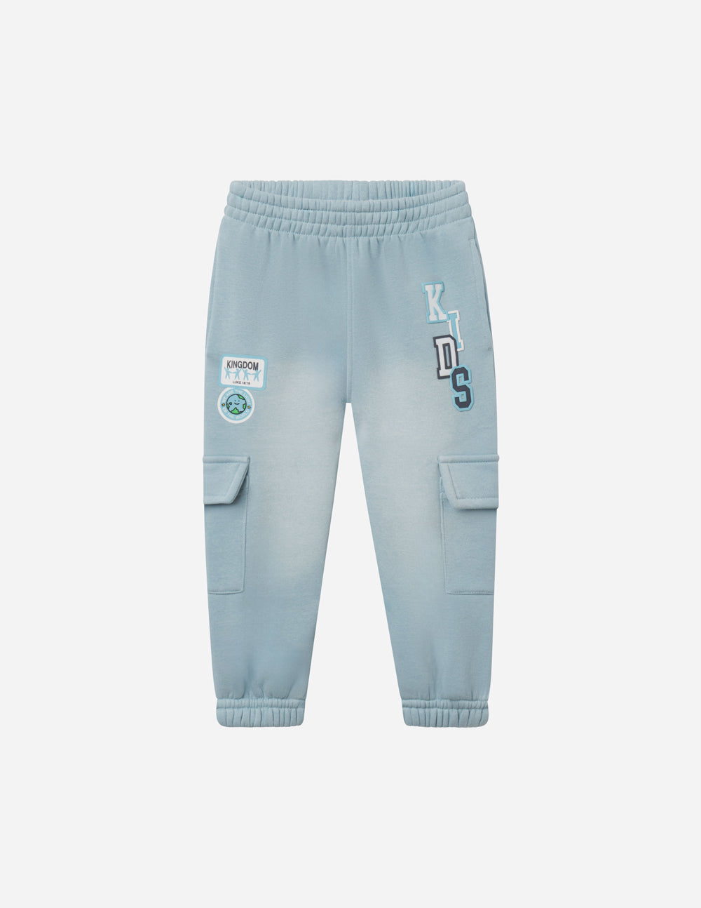 Kids cargo sweatpant from Elevated Faith featuring a comfortable fit, with multiple pockets and a casual, versatile style.