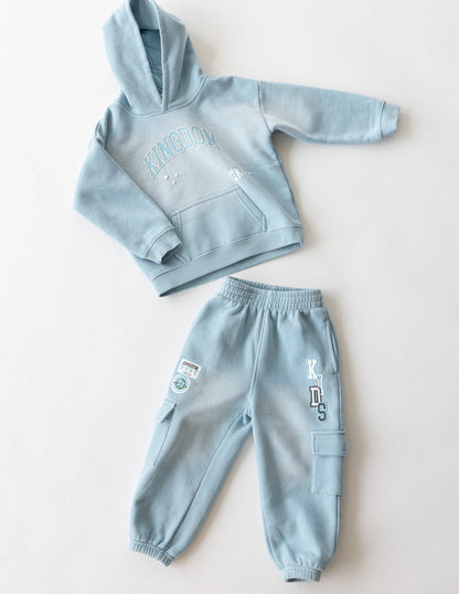 Kids cargo sweatpants by Elevated Faith featuring comfortable, durable fabric with multiple pockets, perfect for active children.